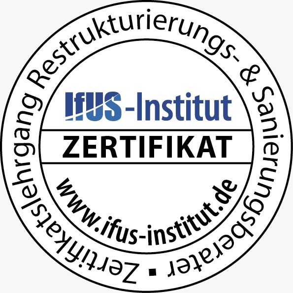 Siegel: Zertifikatslehrgang Restrukturierungs- & Sanierungsberater, IfUS-Institut